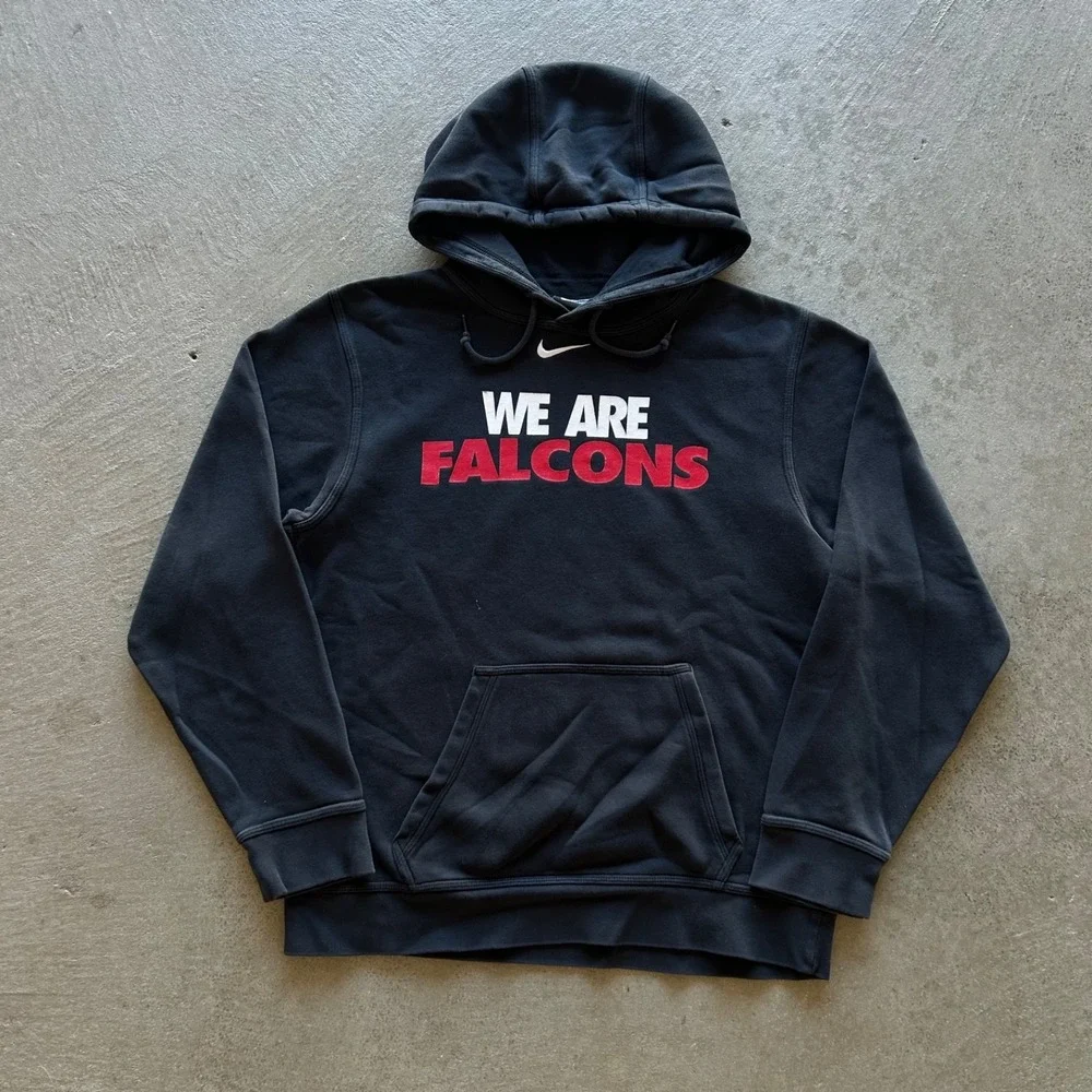 Vintage Nike Center Swoosh Sweatshirt Size Small Black We Are Falcons Hoodie